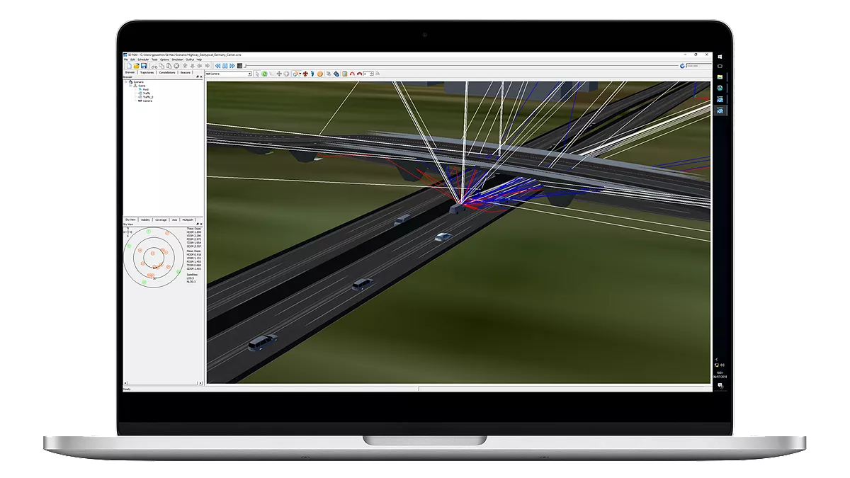 Keysight sim3d official public image Sim3D multipath simulation image shown on Keysight's PNT3D4100 page